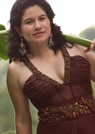 Lourdes Delgado with a leaf Lourdes Delgado