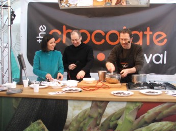 Susana, Martin and Damian Allsop talking Slow Chocolate