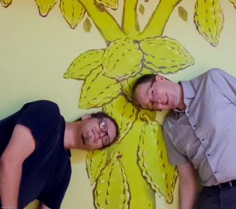 Carlos and Martin attached to the Momotombo cacao tree